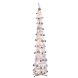 Sterling 6 ft. Pre Lit Warm White LED White Narrow Decorative Tree