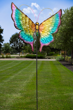 59 in. Metal Iridescent Butterfly Yard Stake