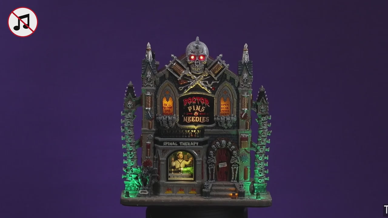 Lemax Doctor Pins & Needles Lighted Halloween Village Building