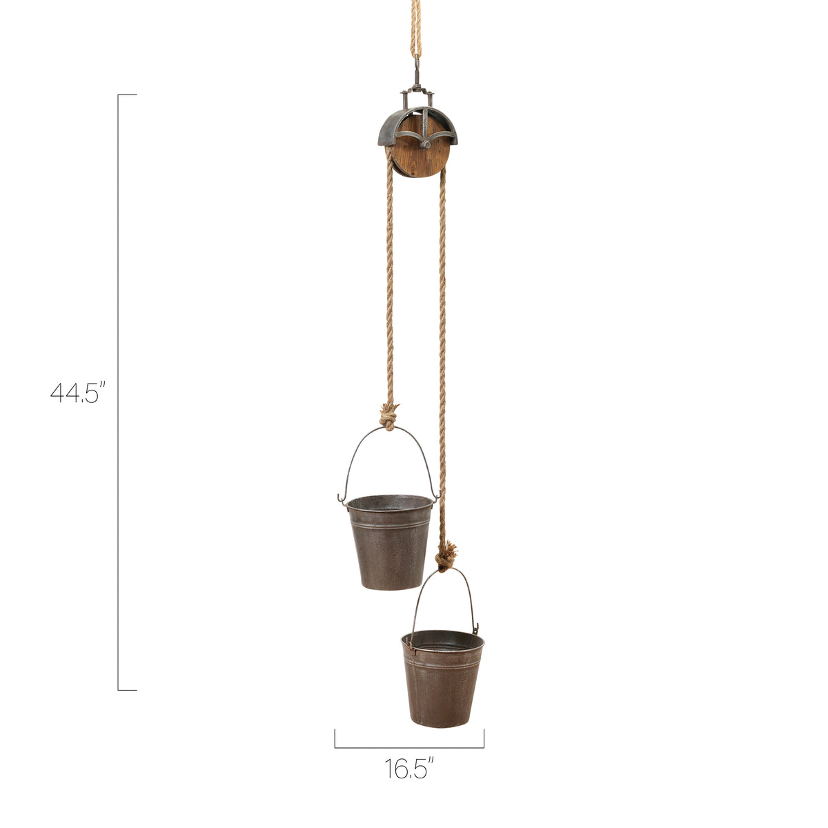 hanging plant pulley system 44.5 in. Hanging Metal Pulley Planter – House of Holiday