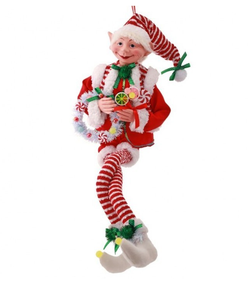 30in Fabric Bendable Candy Elf Ornament
