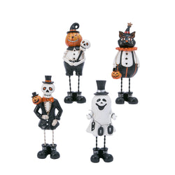 Set of 4 6-in High Resin Halloween Figurines