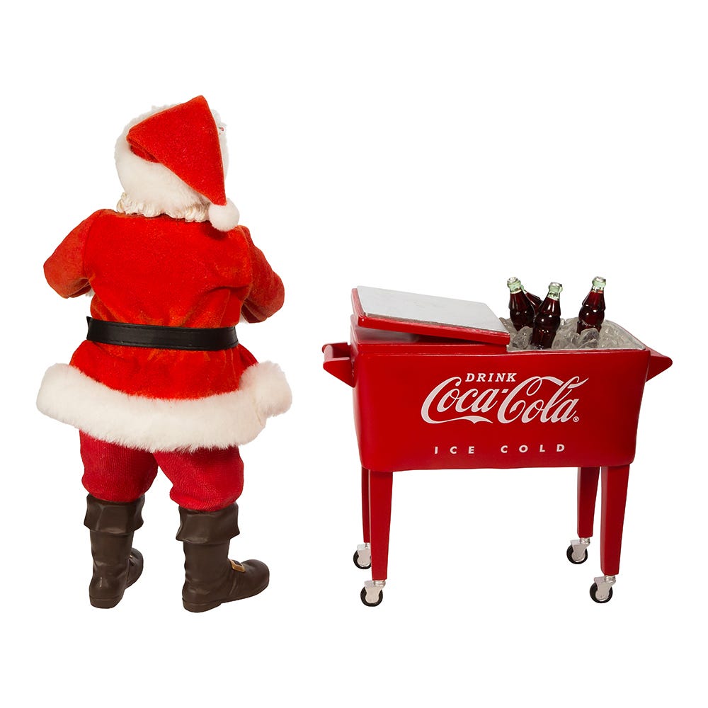 Kurt Adler Coke Santa with Table Cooler, 2 Piece Set CC5221