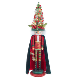 Kurt Adler 24-Inch Battery-Operated Hollywood Red and Dark Green Nutcracker with LED Hat