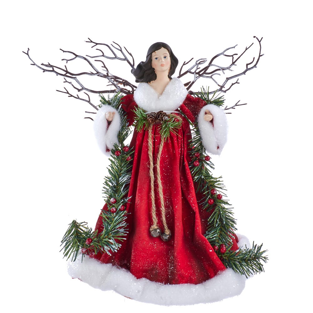 fitted lace wedding dress Christmas Angel Tree Topper – Keepsakes and Memories Inc main image 0