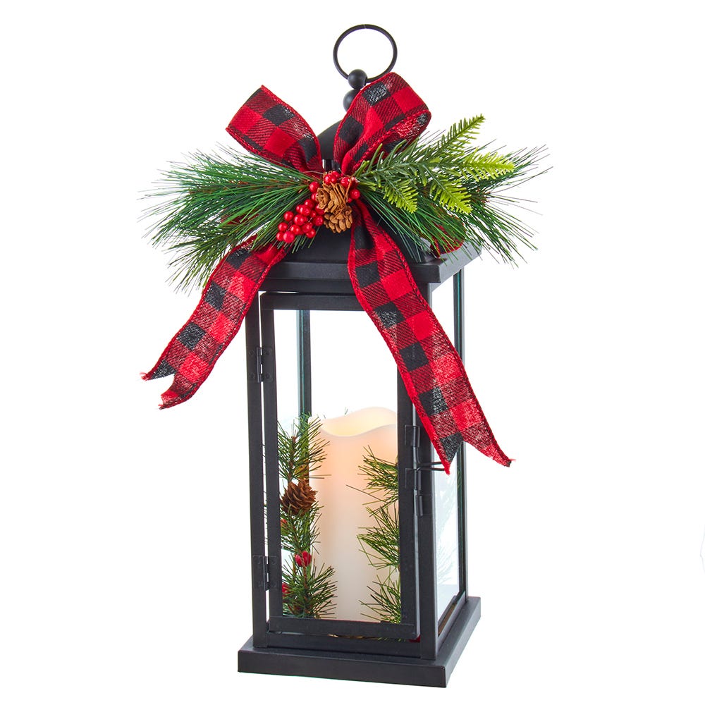 Kurt Adler 13-inch Battery-operated Lighted Lantern With Santa