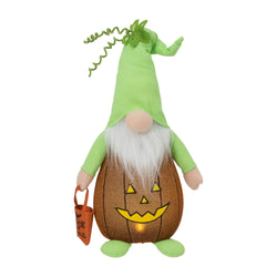 Lighted Gnome in Pumpkin Costume, Cute Halloween Decor