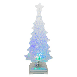 Lighted Christmas Tree Spinning Water Globe, Battery Operated