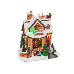 Lighted Musical Christmas Holiday House with Moving Scene