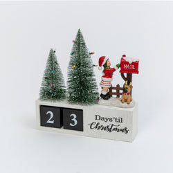 Wood Traditional Christmas Holiday Countdown Calendar Decor