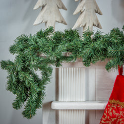 Set of 2 Christmas Holiday Balsam Pine Garland, 9 Foot Long