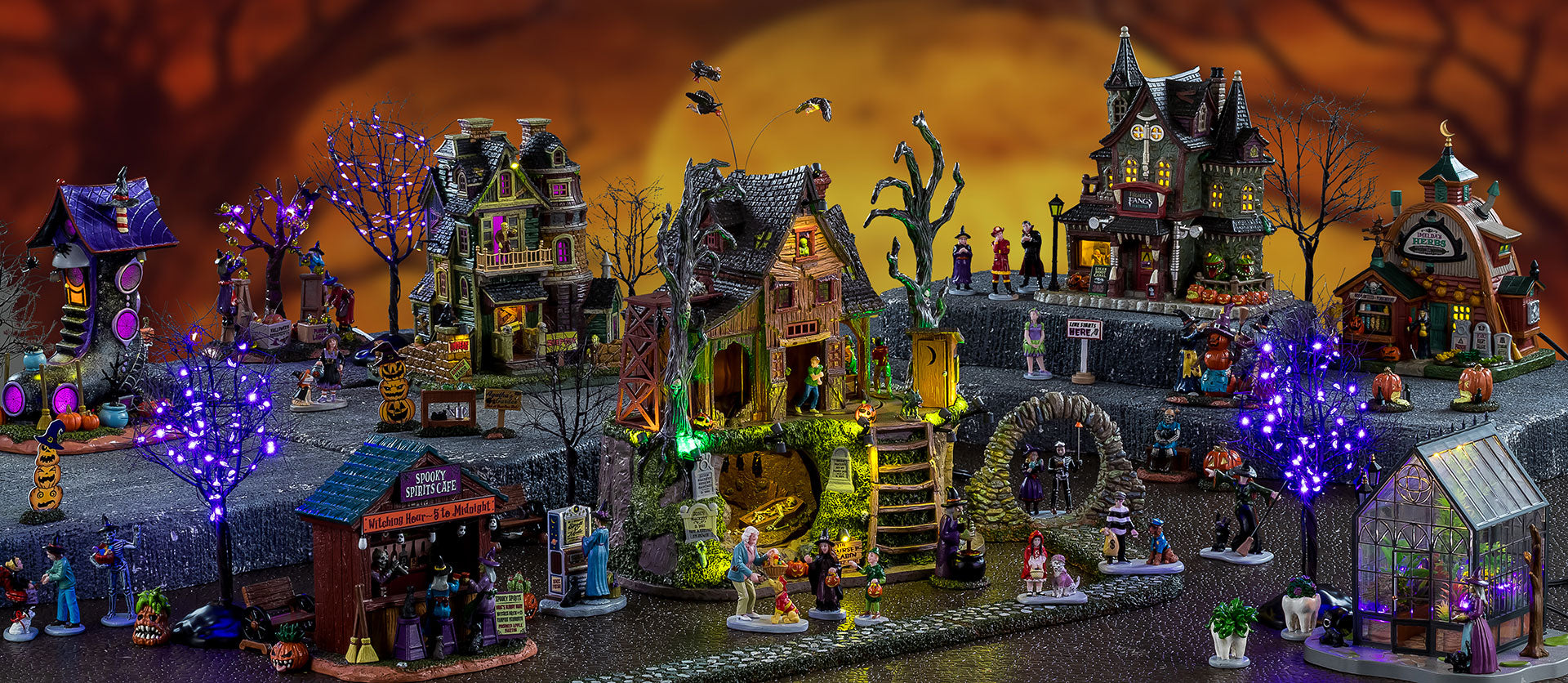 Lemax Halloween Village Scene with new for 2026 pieces