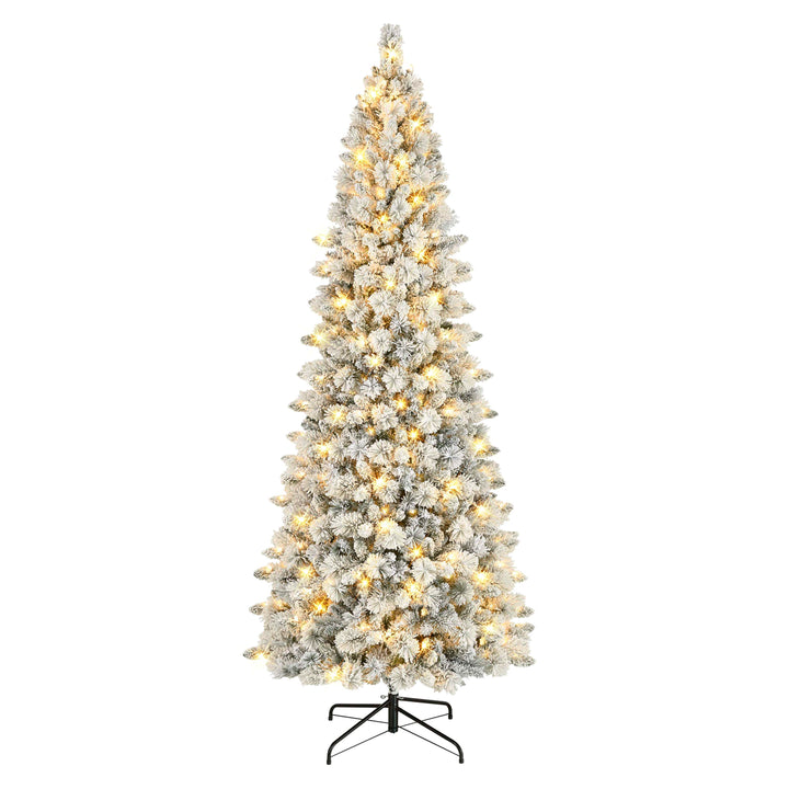 9 ft Pre-lit Flocked Alberta Spruce Tree 1382 Tips 450 Warm White LED lights UL Listed Adaptor ASFA-TF90LW450