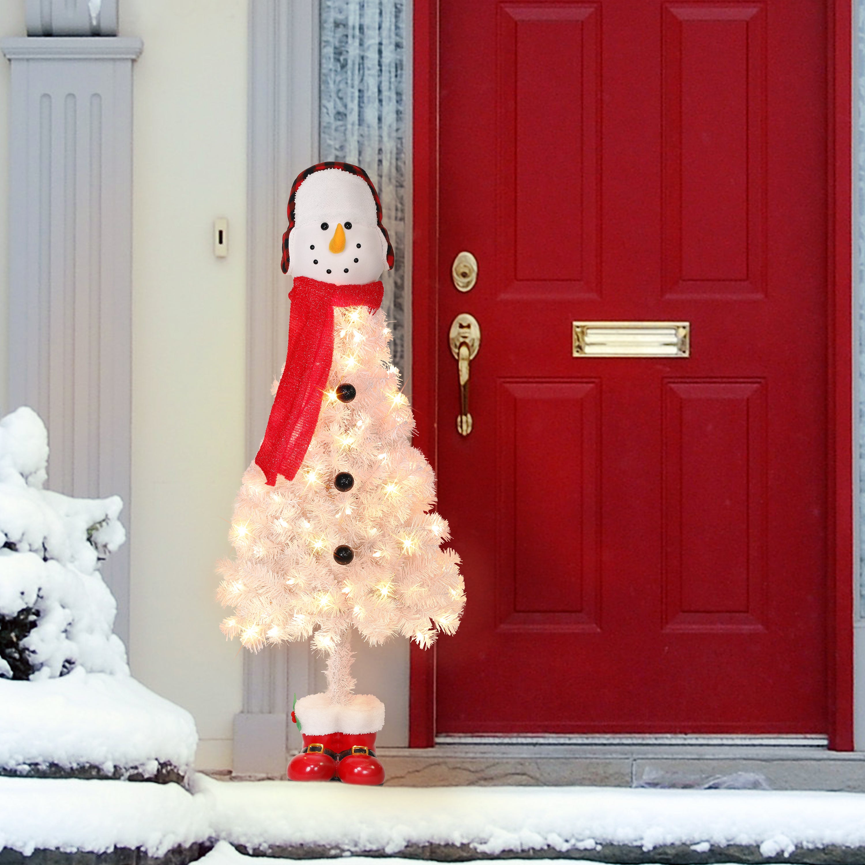 4ft Pre-Lit Snowman Christmas Tree