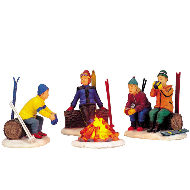 LEMAX Skiers' Camp Fire, set of 4, Battery Operated (4.5V) #04468