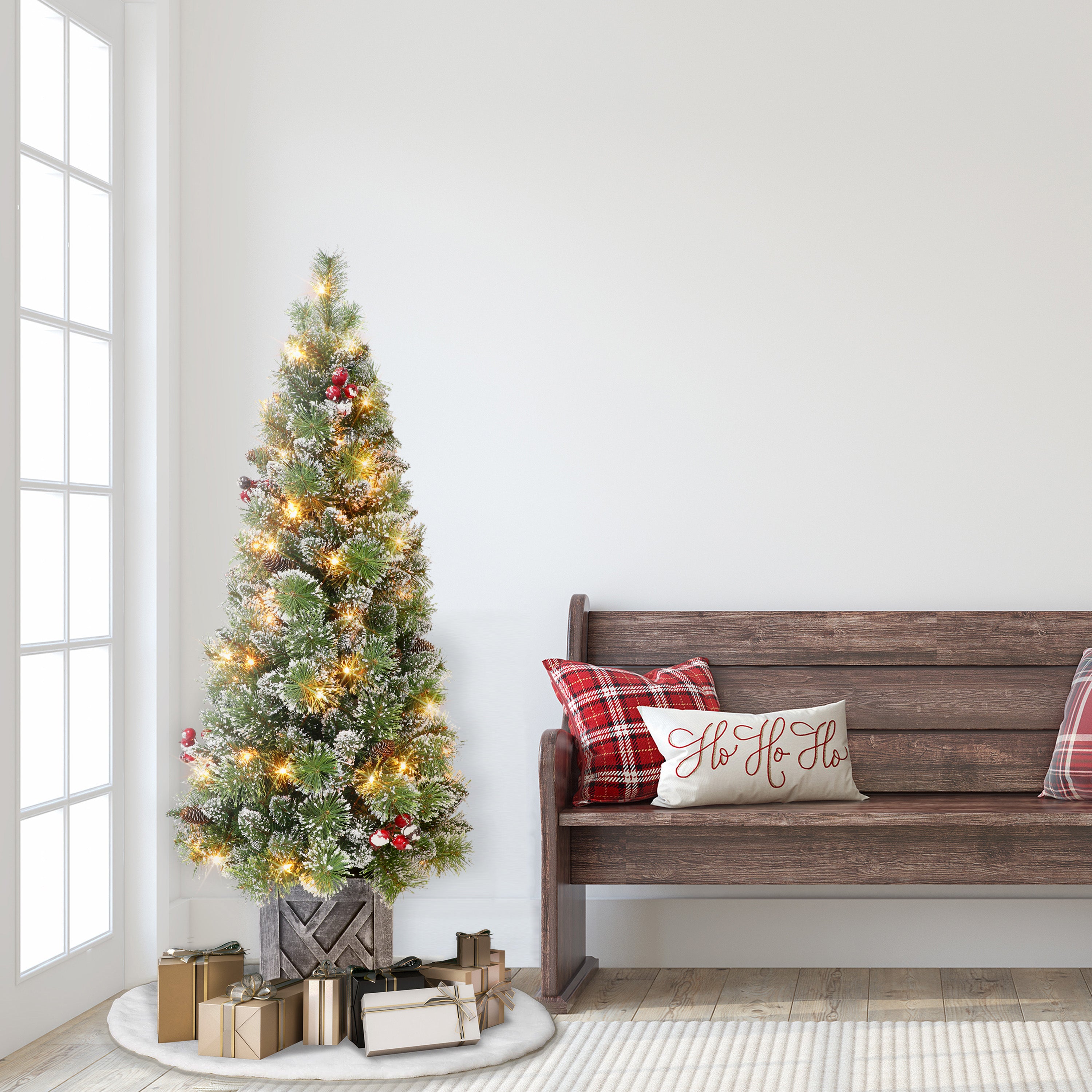 5ft Pre-lit Potted Vancouver Pine Christmas Tree