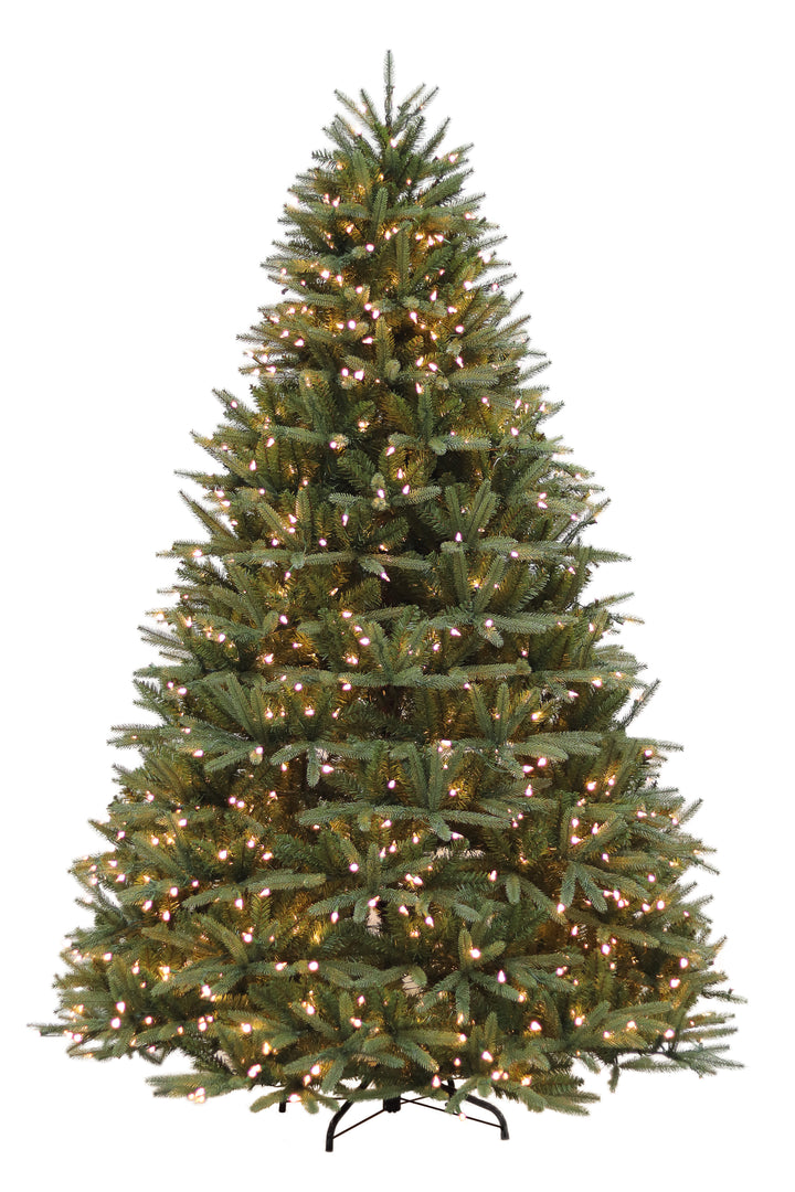 Puleo International 6.5ft Pre-Lit Real-Feel Washington Valley Spruce Quick Connect Tree with Warm White LED Lights