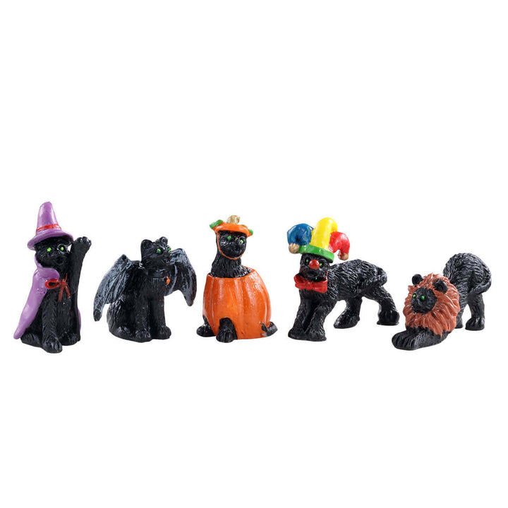 LEMAX Halloween Cats, set of 5 #12014