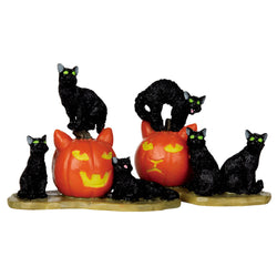 LEMAX Halloween Cats, set of 2 #12883