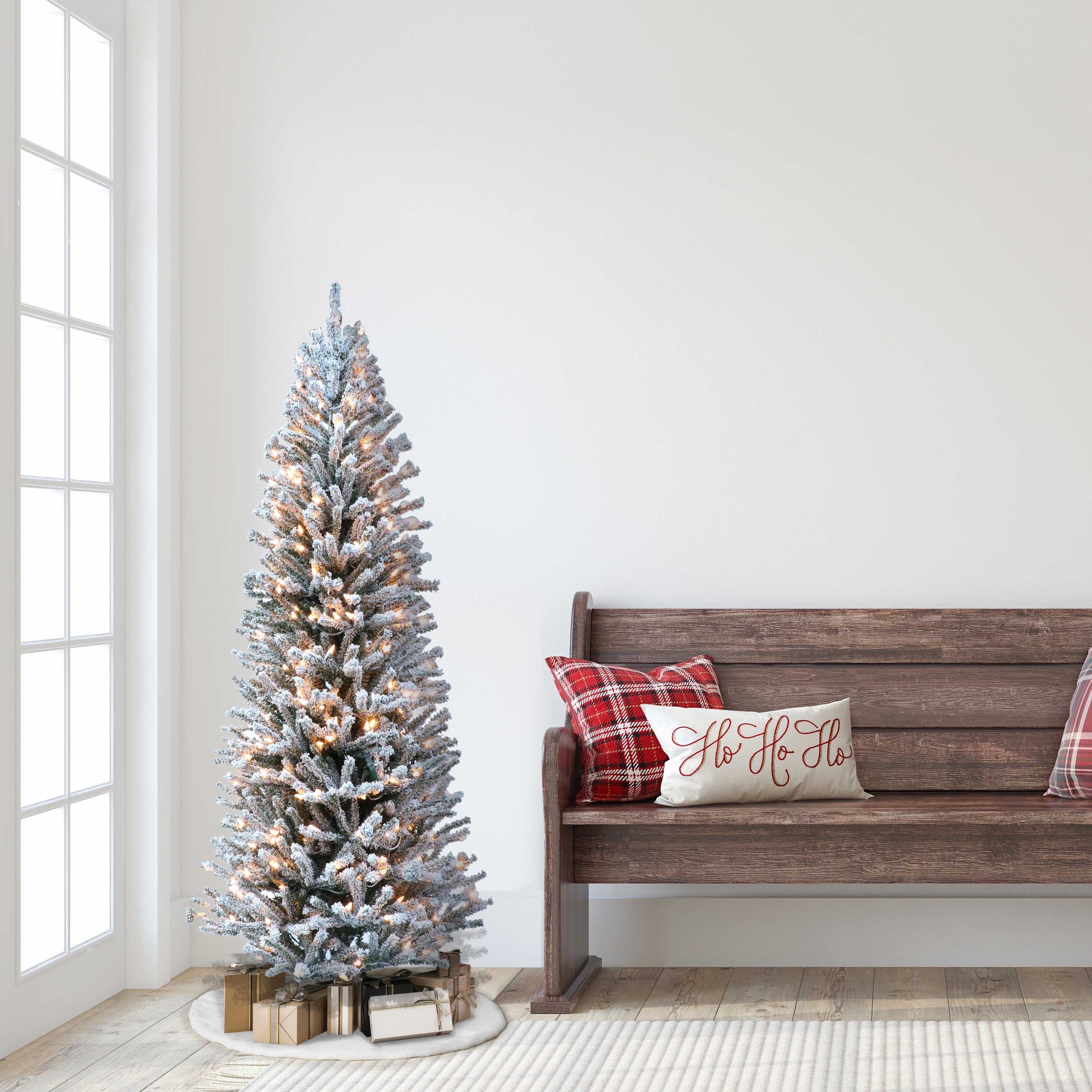 5ft Pre-Lit Flocked Christmas Tree