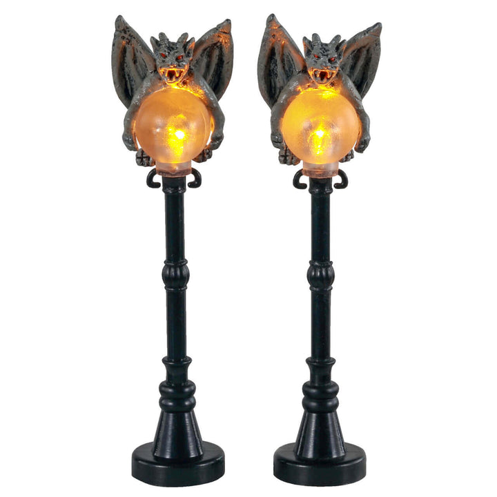 LEMAX Gargoyle Lamp Post, set of 2, Battery Operated (4.5V) #14829