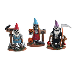 LEMAX Skeleton Garden Gnomes, set of 3 #14832