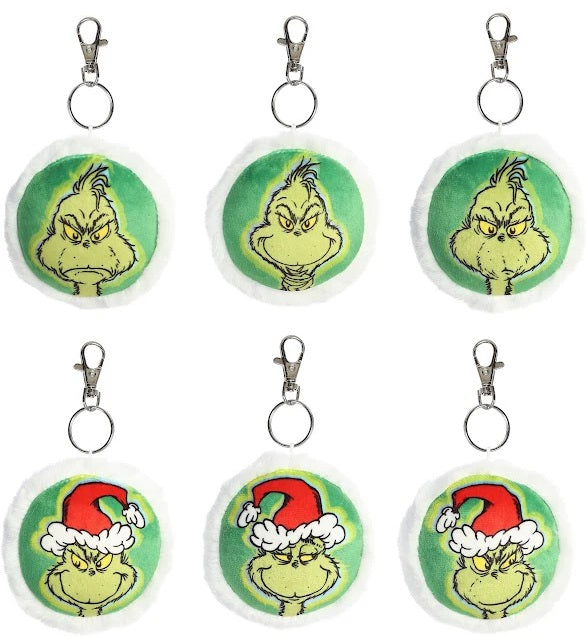 3.5" Grinch Greetings Clip On, 6 Assorted