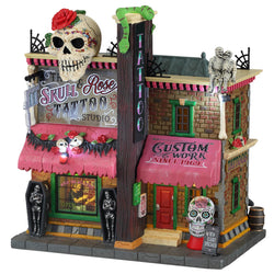 LEMAX The Skull and Rose Tattoo Studio, Battery Operated (4.5V) #15751