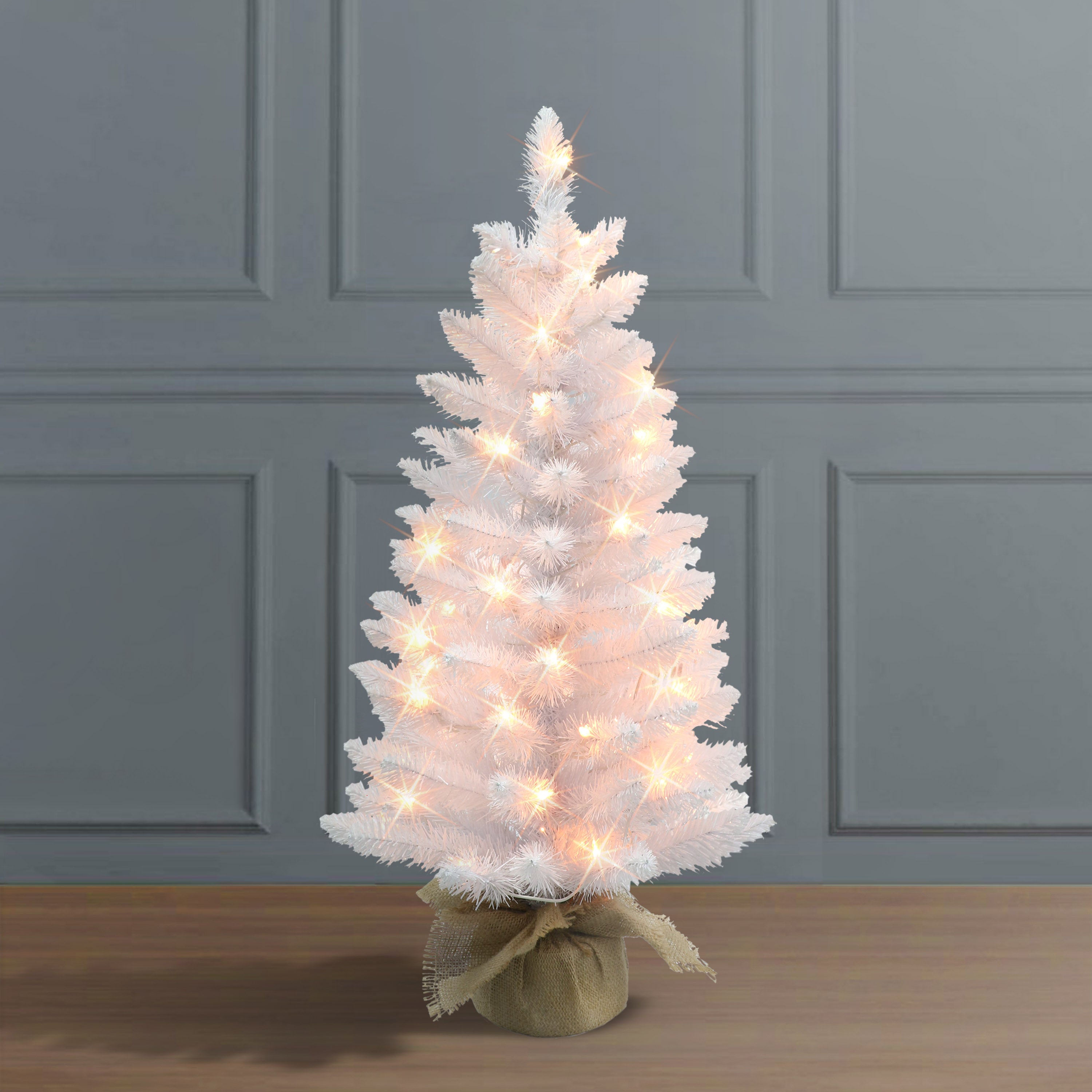 3ft Pre-lit White Christmas Tree