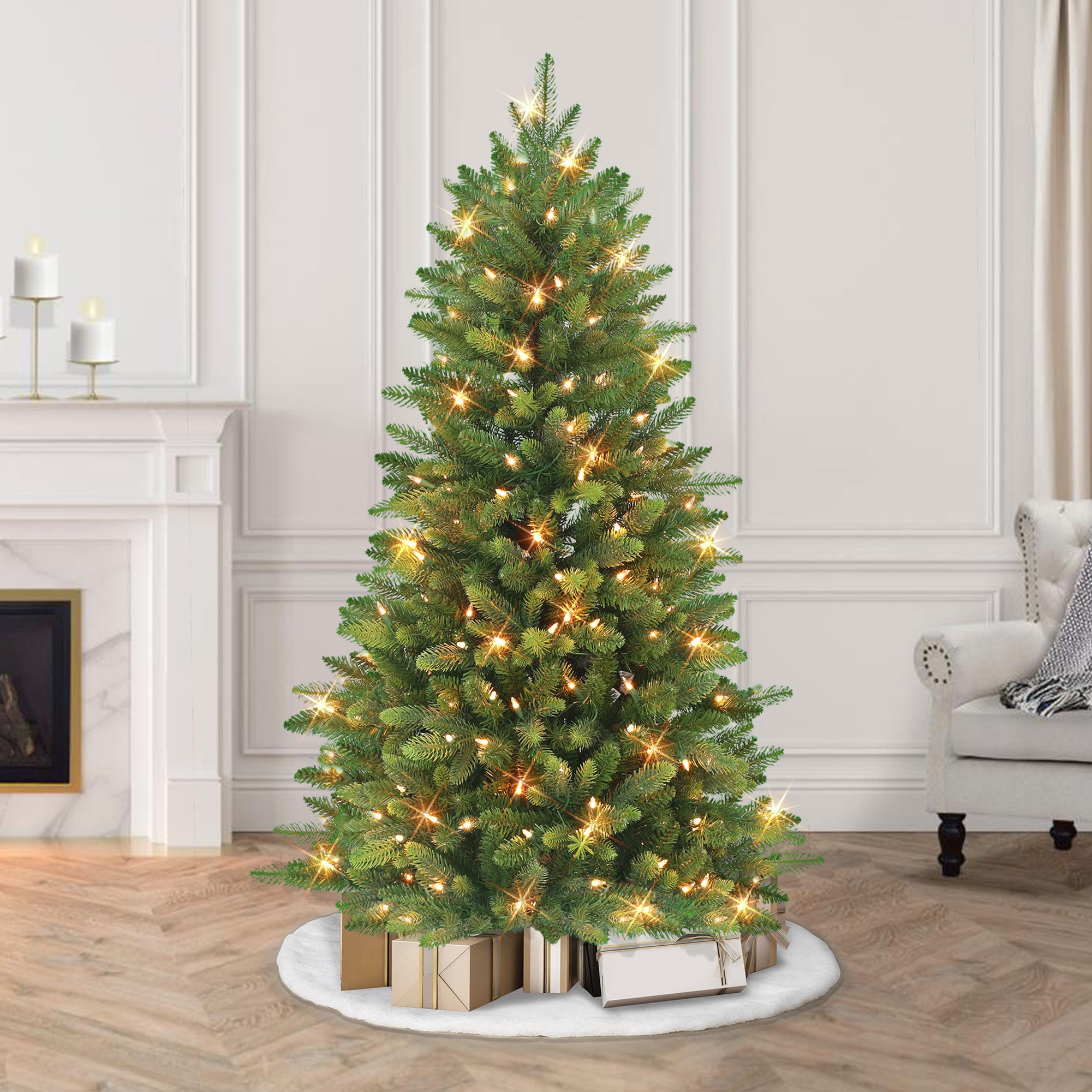 4.5ft Pre-lit Slim Westford Spruce Christmas Tree