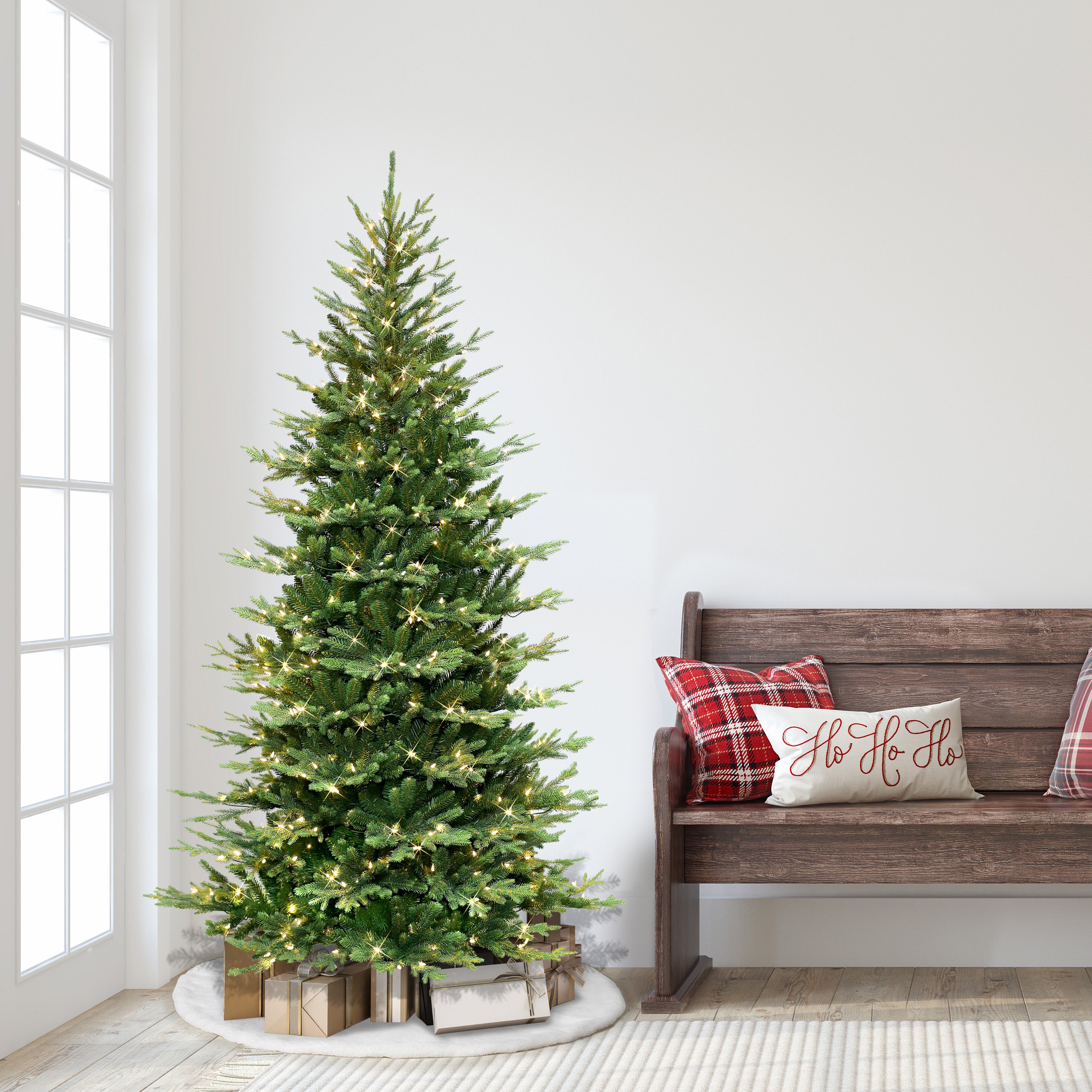 6.5ft Pre-lit Slim Balsam Fir Christmas Tree