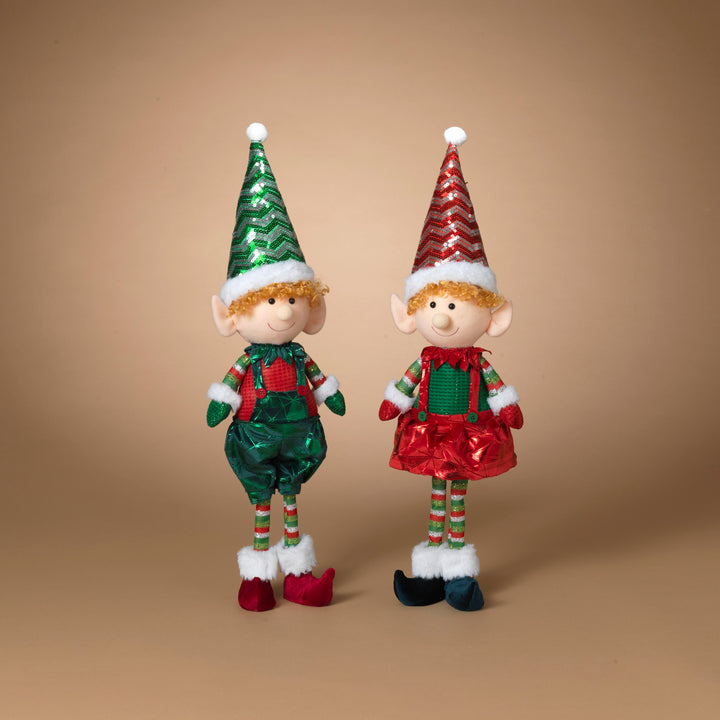 25.59" Plush Standing Holiday Sequin Elf, 2 Assorted # 2743790