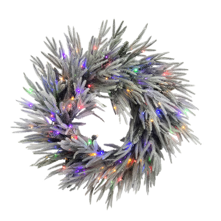 Puleo International 30" PE/PVC Soft Flocked Green Wreath #277-5673-WF30LDF3K1-TW-1