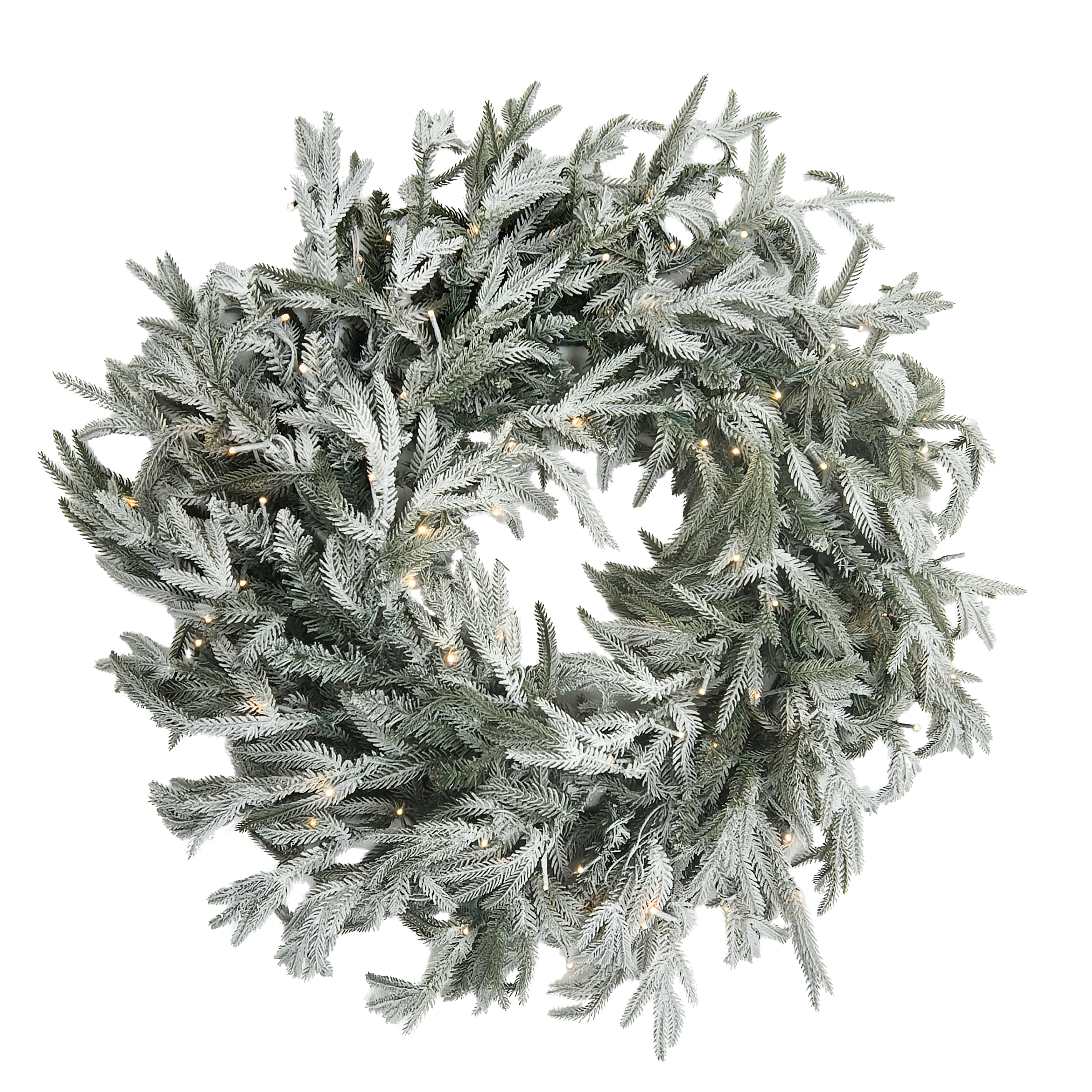 Puleo International 30" PE/PVC Soft Flocked White Wreath #277-5838-WF30LDF3K1-BO-TW