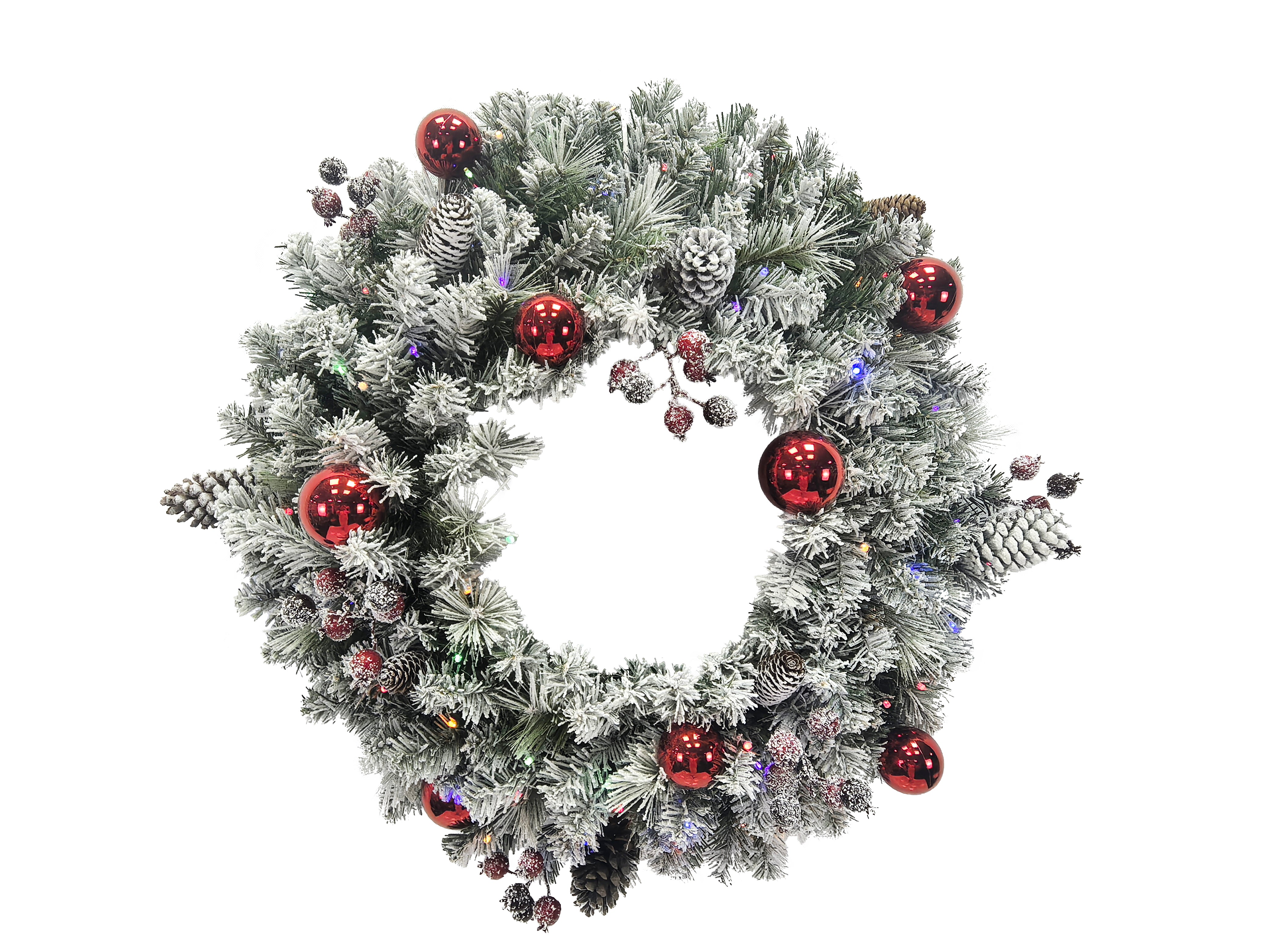 Puleo International 30" Pre-Lit Connecticut Wreath #277-CON1-30WLDF5K1-BO-TW