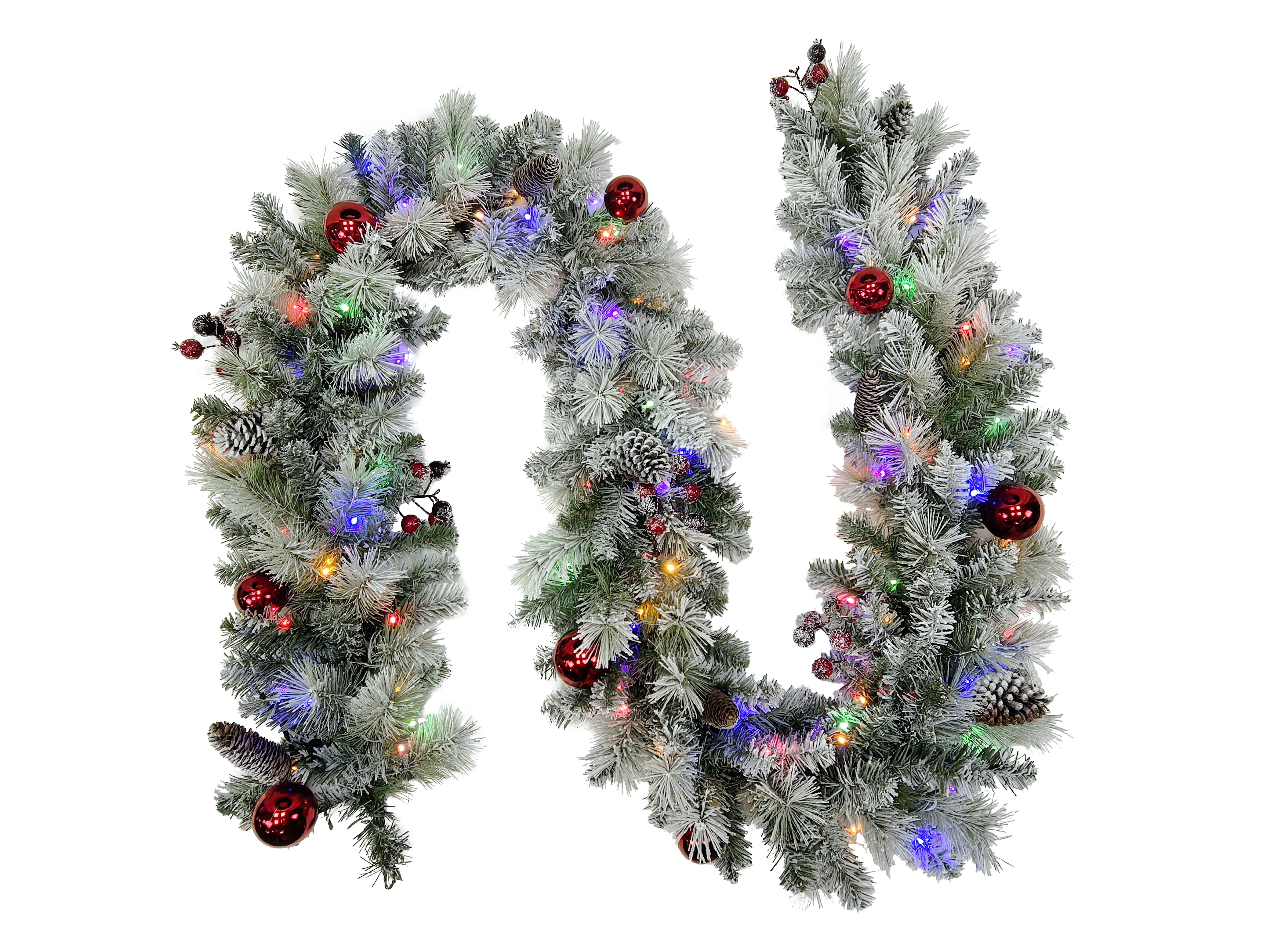 Puleo International 9ft x 12" Pre-lit Connecticut Garland #277-CON1-9/12LDF5K1-TW