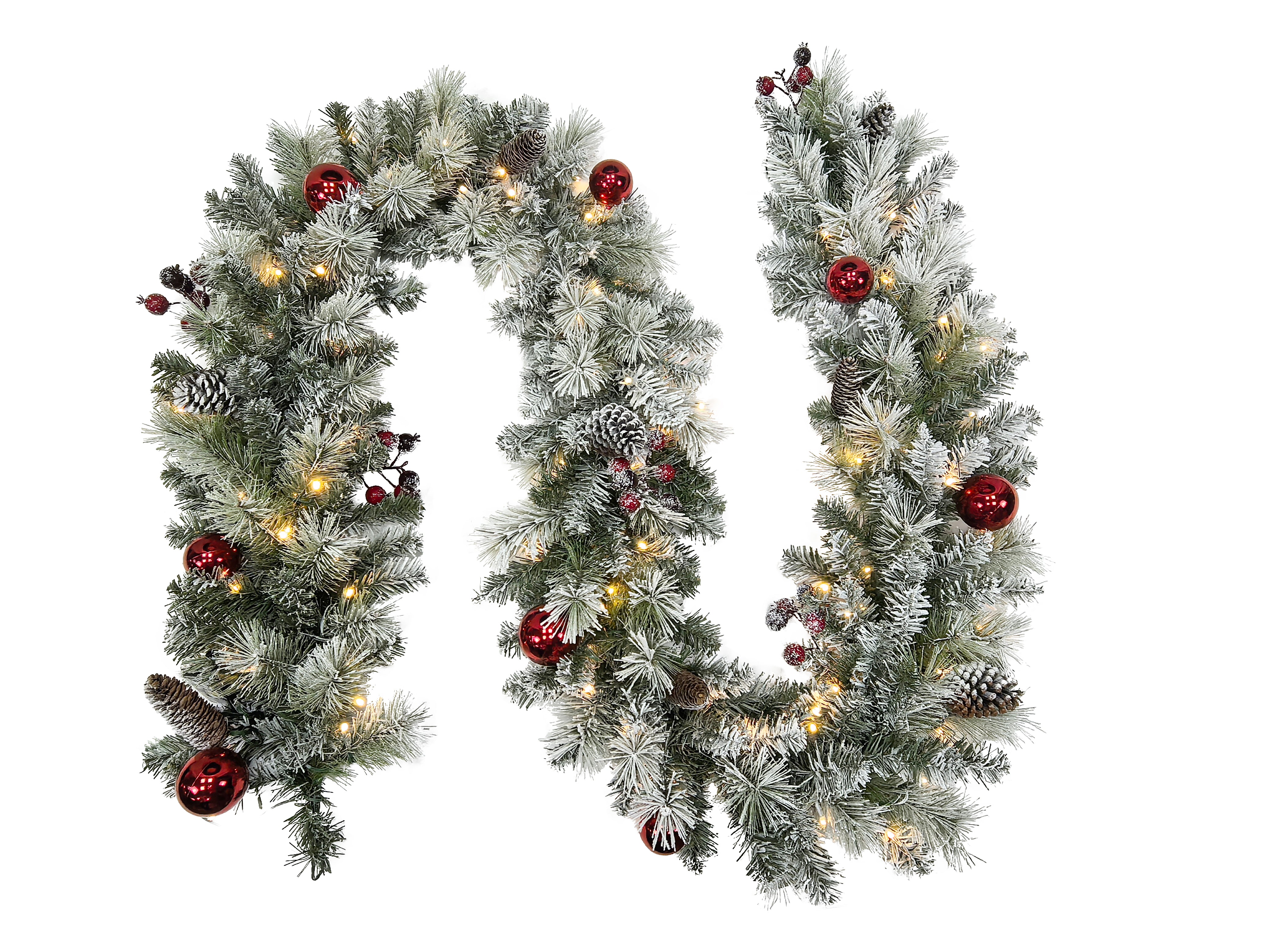 Puleo International 9ft x 12" Pre-lit Connecticut Garland #277-CON1-9/12LDF5K1-TW