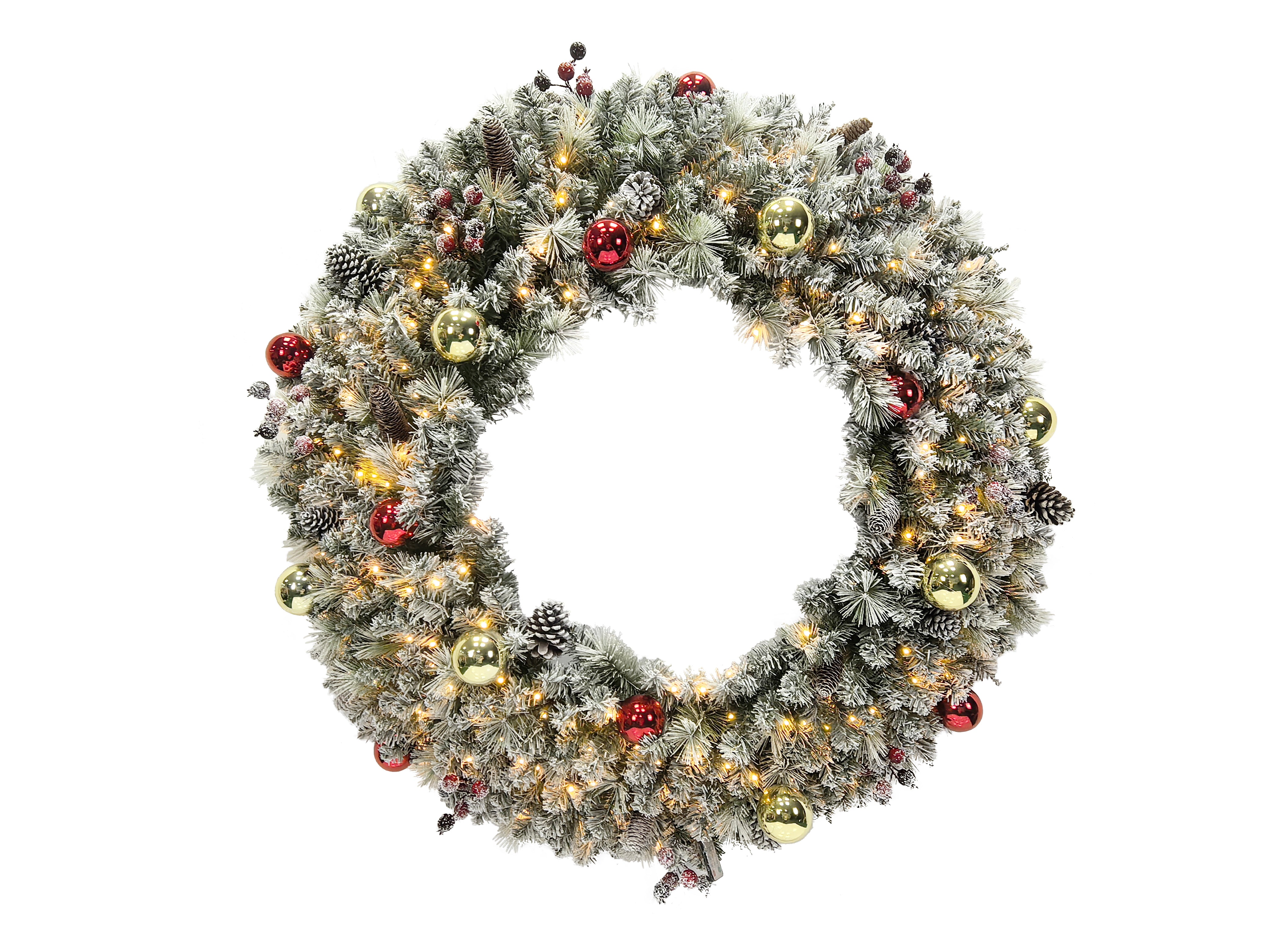 Puleo International 48" Pre-Lit Connecticut Wreath #277-CON2-48WLDF5K4-TW