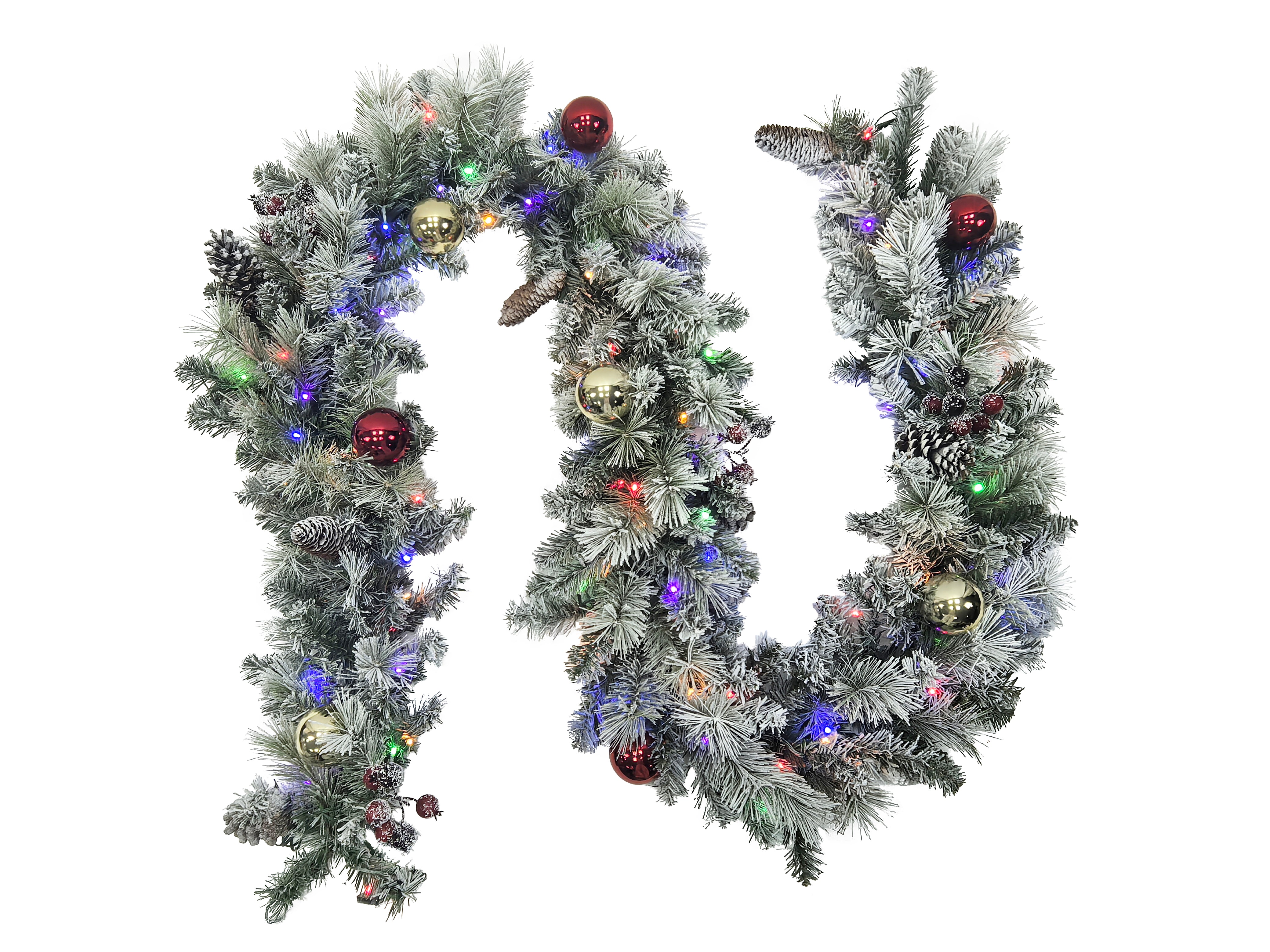 Puleo International 9ft x 12" Pre-lit Connecticut Garland #277-CON2-9/12LDF5K1-TW
