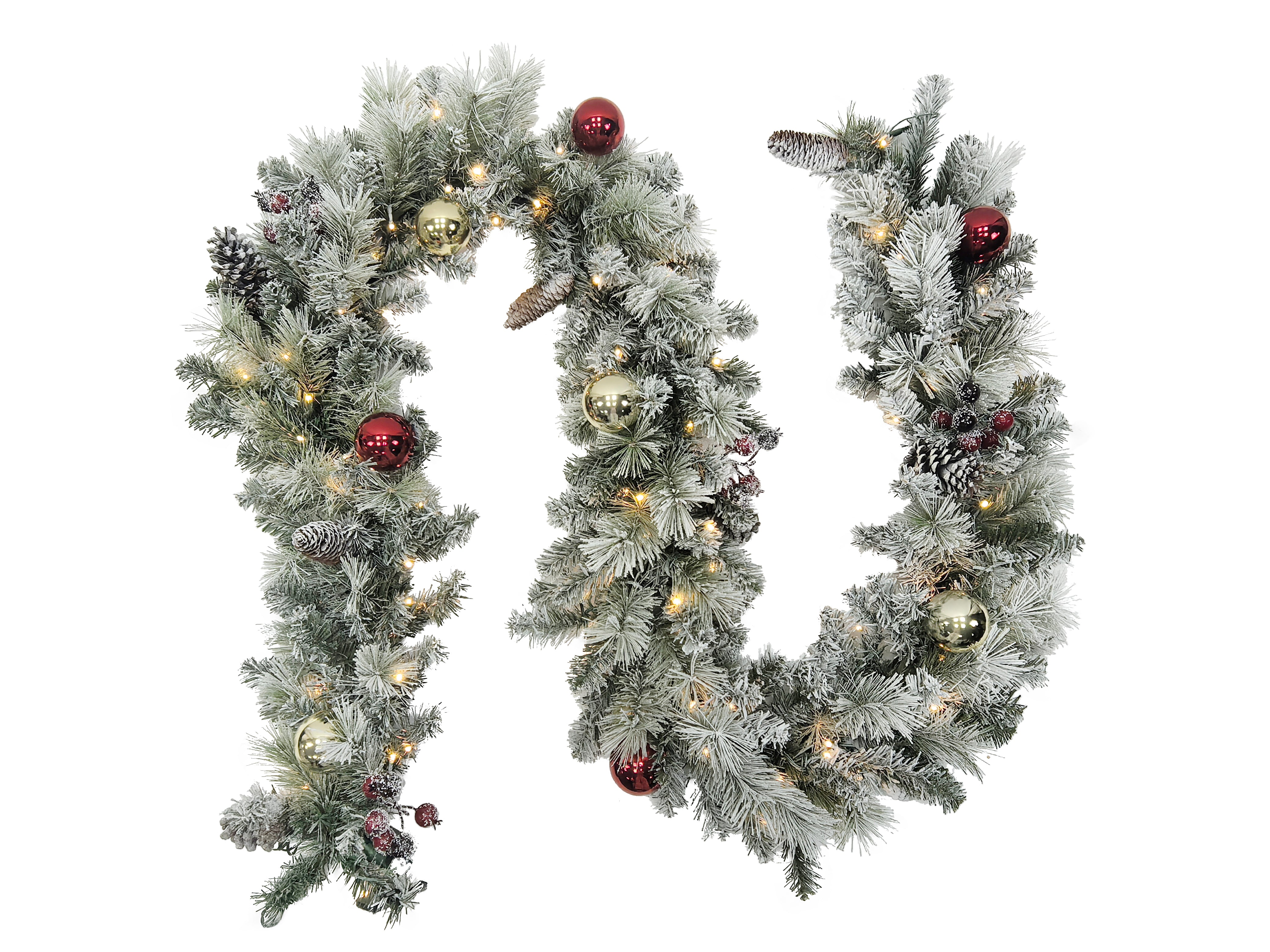 Puleo International 9ft x 12" Pre-lit Connecticut Garland #277-CON2-9/12LDF5K1-TW