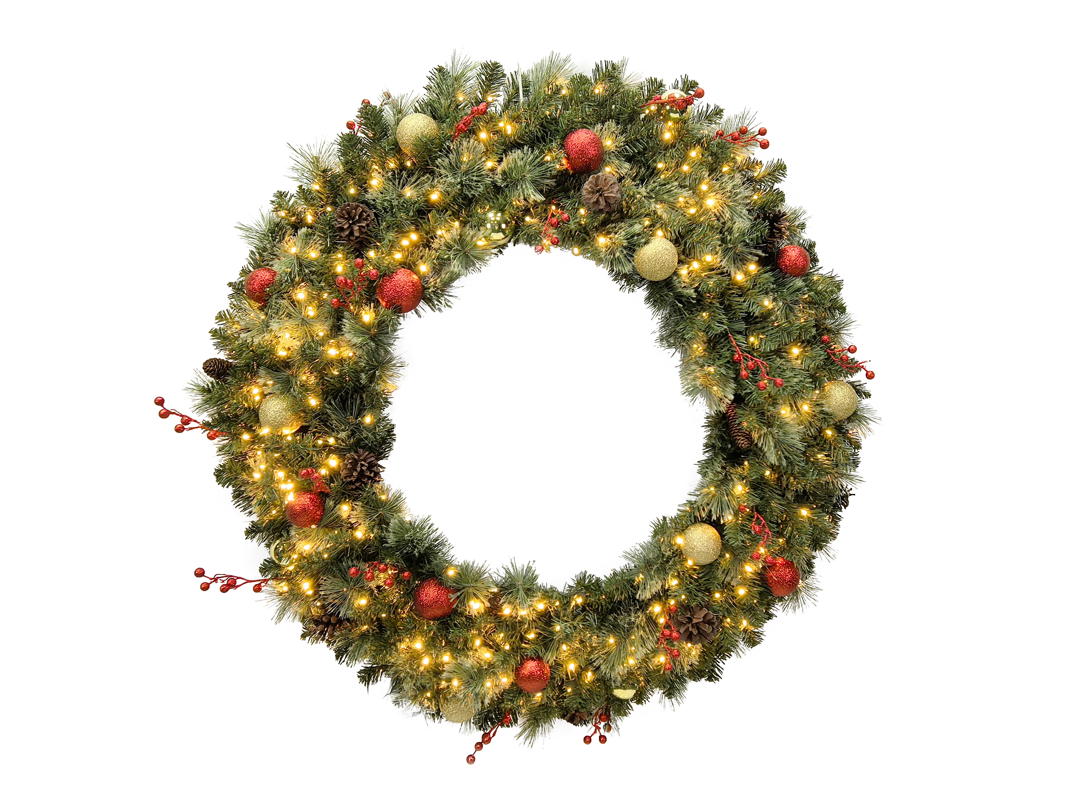 Puleo International 48" Pre-Lit Fairfield Green Wreath #277-FGG1-48WLW5K4