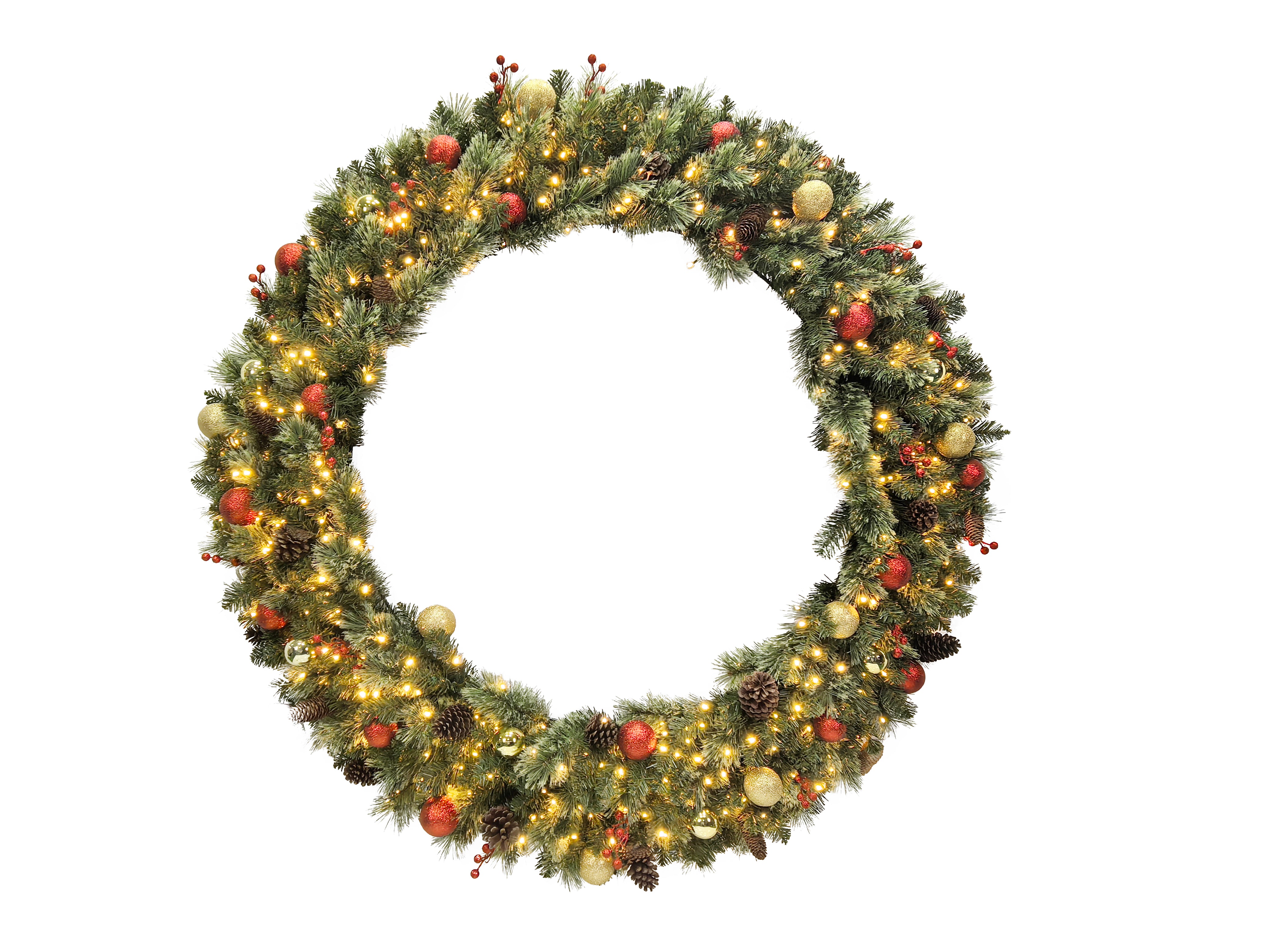 Puleo International 60" Pre-Lit Fairfield Green Wreath #277-FGG1-60WLW5K6