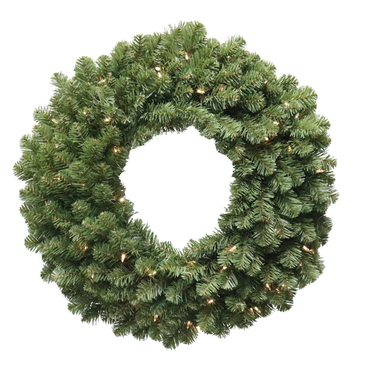 Puleo International 30" Pre-Lit Kentucky Pine Green Wreath with Warm White LED lights