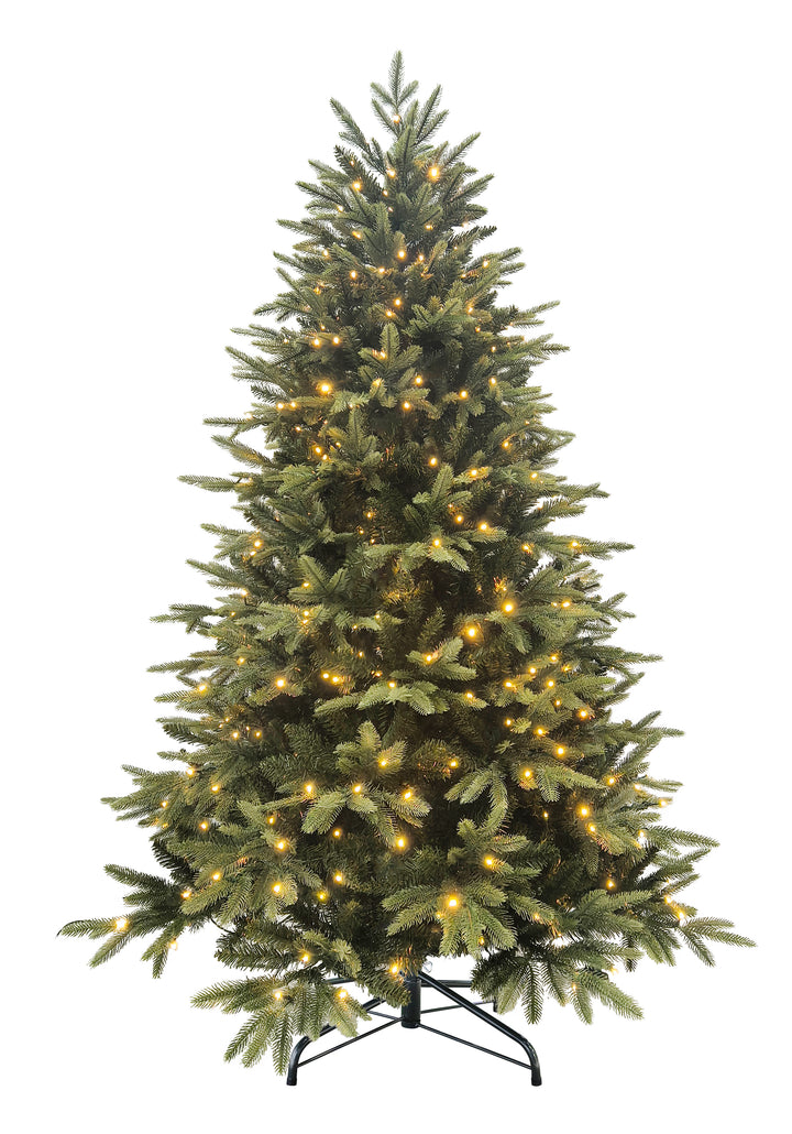 Puleo International 6.5ft Pre-Lit Parque Green PE/PVC Tree #277-PQEG-65QLDF5K450-TW
