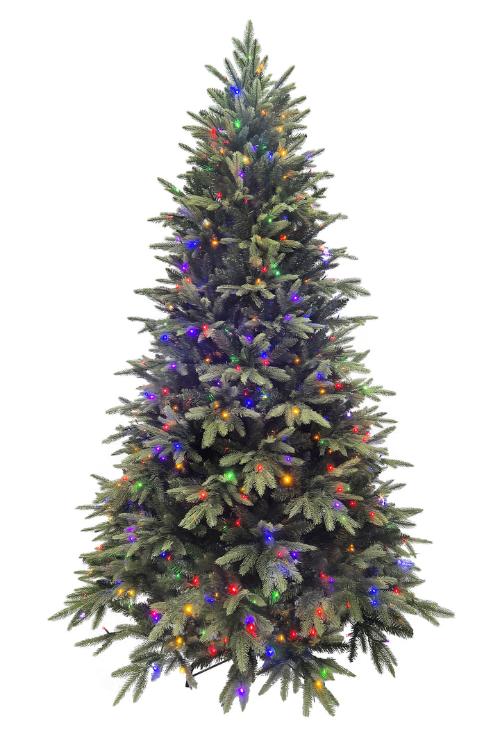 Puleo International 7.5ft Pre-Lit Parque Green PE/PVC Tree #277-PQEG-75QLDF5K550-TW