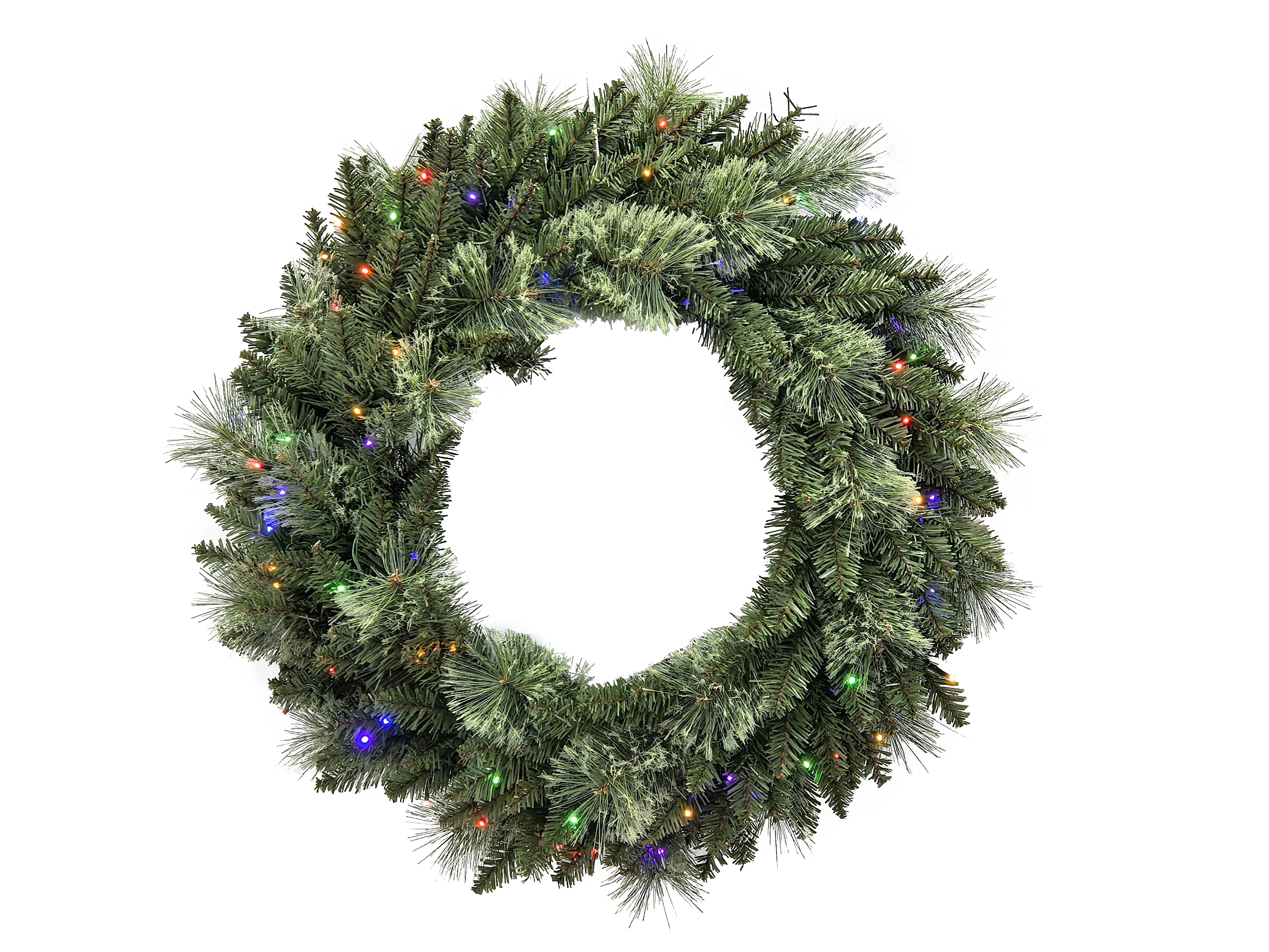Puleo International 30" Pre-lit Winter Spruce Wreath #277-WSG-30WLD3K07-BO-TW