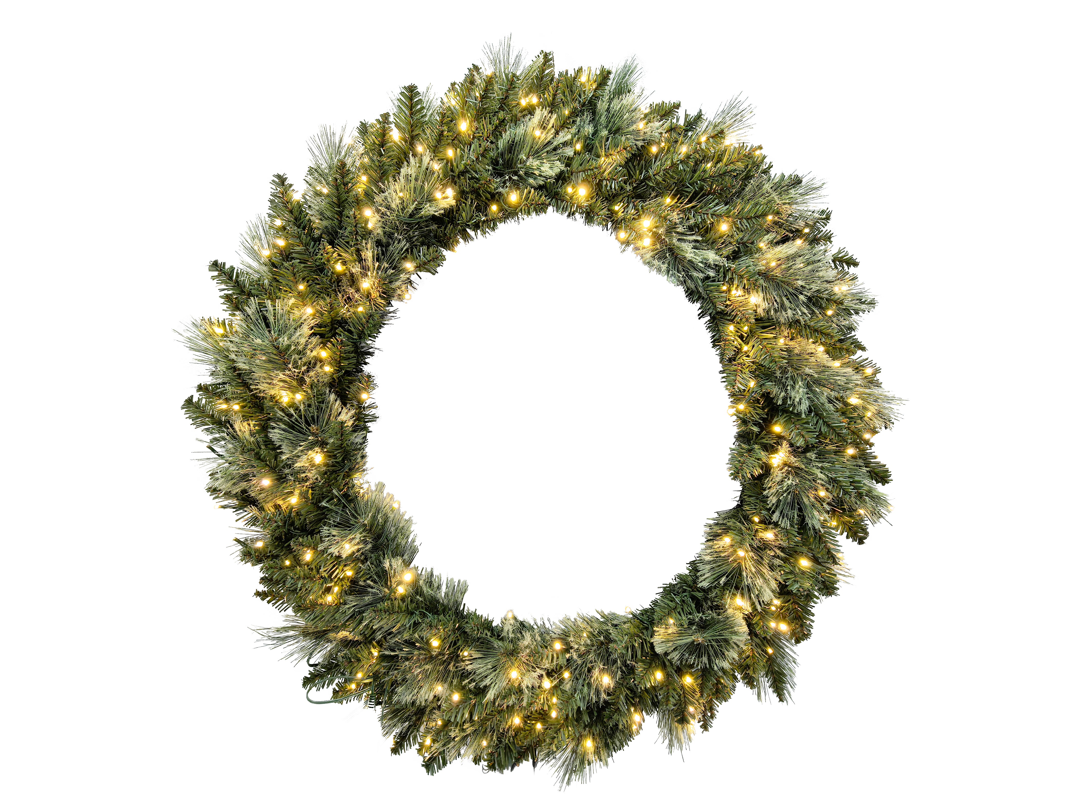Puleo International 36" Pre-lit Winter Spruce Wreath #277-WSG-36WLDF3K3-TW