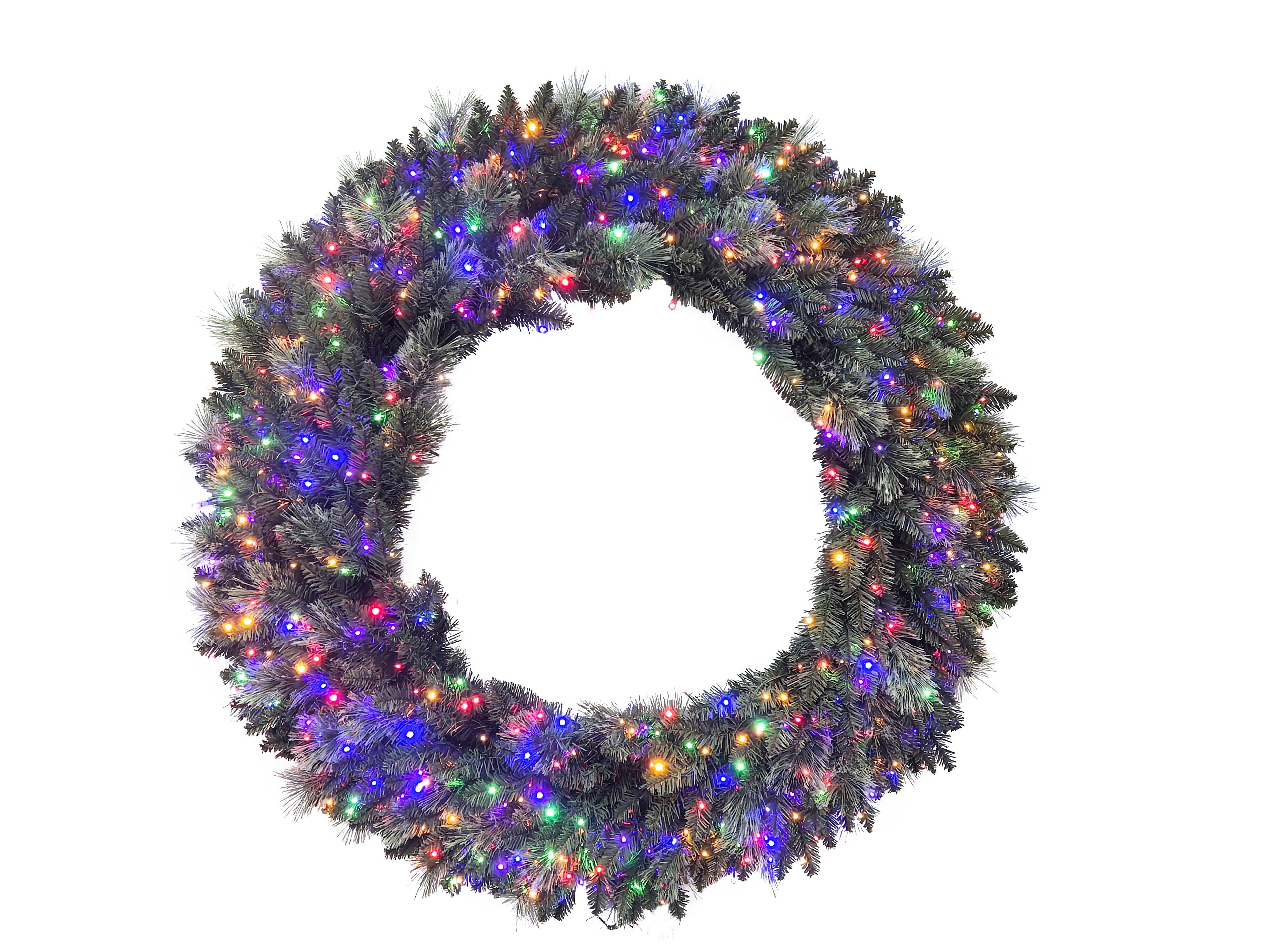 Puleo International 48" Pre-lit Winter Spruce Wreath #277-WSG-48WLDF3K8-TW