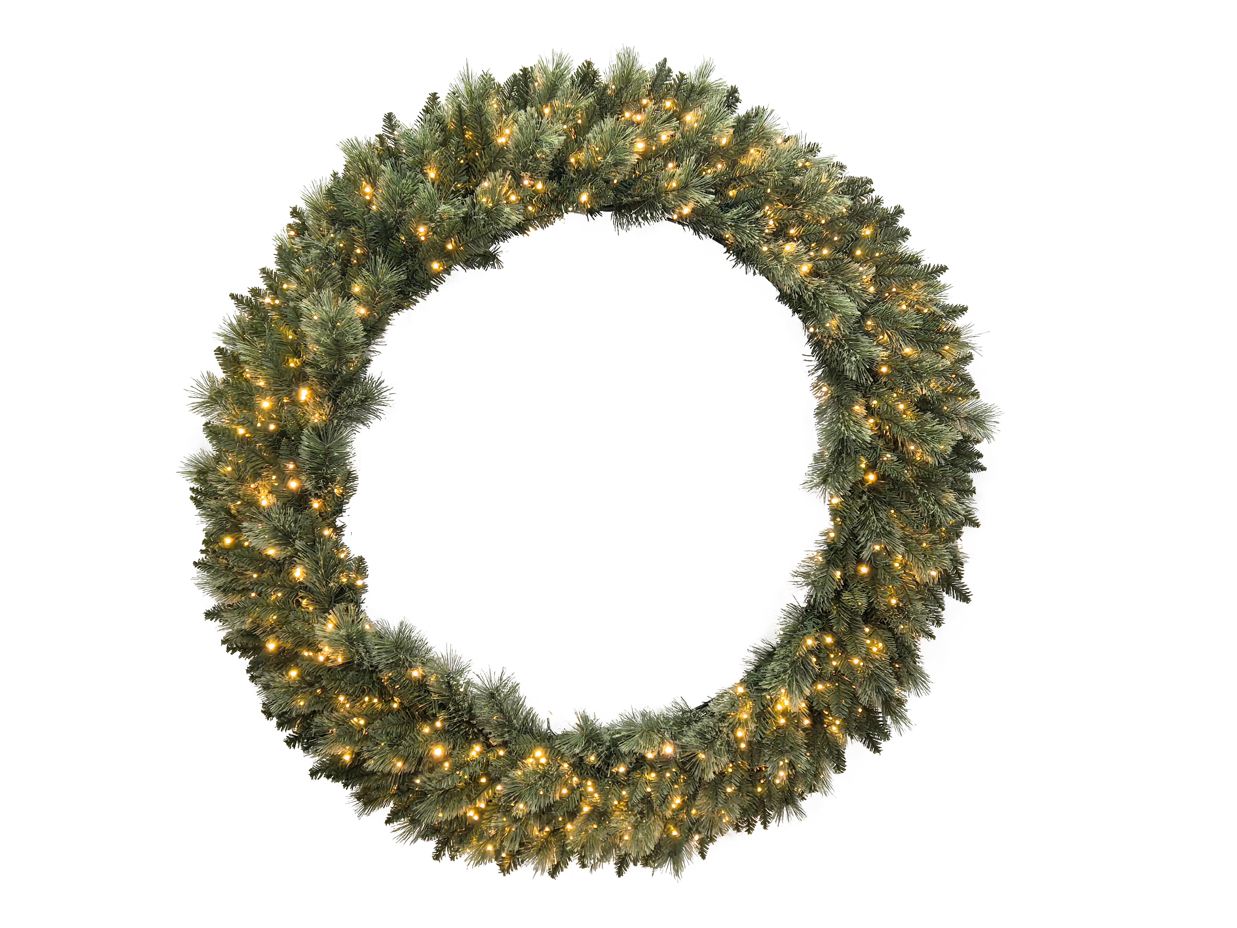 Puleo International 60" Pre-lit Winter Spruce Wreath #277-WSG-60WLDF3K10-TW