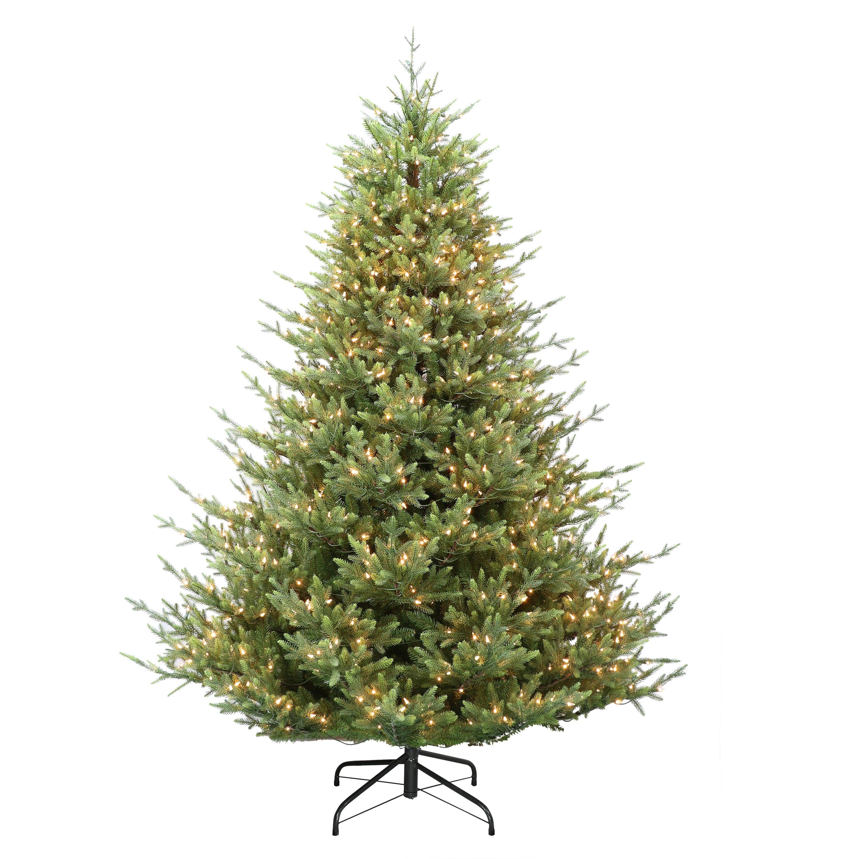 7.5 ft Pre-Lit Callington Fir Artificial Christmas Tree with 1000 UL Clear Lights Metal Stand Green CGA-75C10